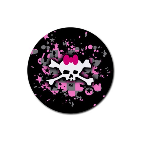 Scene Skull Splatter Rubber Coaster (Round) from ArtsNow.com Front