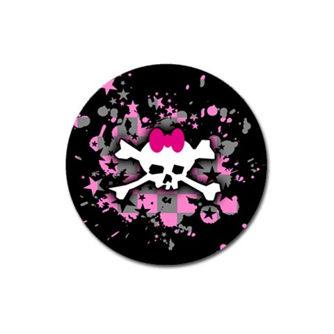 Scene Skull Splatter Magnet 3  (Round) from ArtsNow.com Front