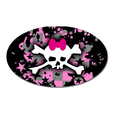 Scene Skull Splatter Magnet (Oval) from ArtsNow.com Front