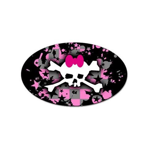 Scene Skull Splatter Sticker Oval (100 pack) from ArtsNow.com Front