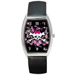 Scene Skull Splatter Barrel Style Metal Watch