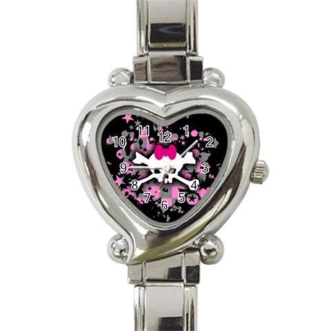 Scene Skull Splatter Heart Italian Charm Watch from ArtsNow.com Front