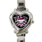 Scene Skull Splatter Heart Italian Charm Watch