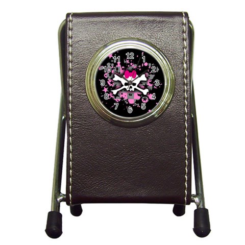 Scene Skull Splatter Pen Holder Desk Clock from ArtsNow.com Front