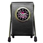 Scene Skull Splatter Pen Holder Desk Clock