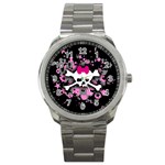 Scene Skull Splatter Sport Metal Watch