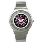 Scene Skull Splatter Stainless Steel Watch