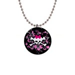 Scene Skull Splatter 1  Button Necklace