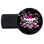 Scene Skull Splatter USB Flash Drive Round (4 GB)
