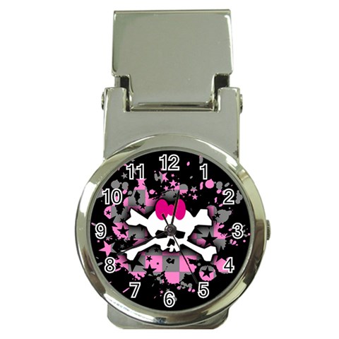 Scene Skull Splatter Money Clip Watch from ArtsNow.com Front