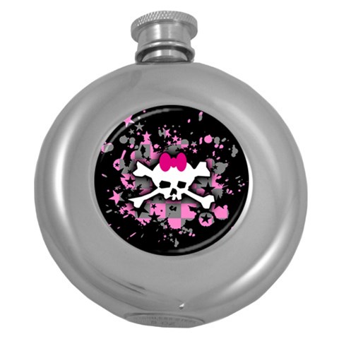 Scene Skull Splatter Hip Flask (5 oz) from ArtsNow.com Front