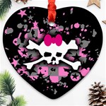 Scene Skull Splatter Heart Ornament (Two Sides)