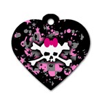 Scene Skull Splatter Dog Tag Heart (Two Sides)