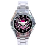 Scene Skull Splatter Stainless Steel Analogue Men’s Watch