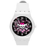 Scene Skull Splatter Round Plastic Sport Watch Medium