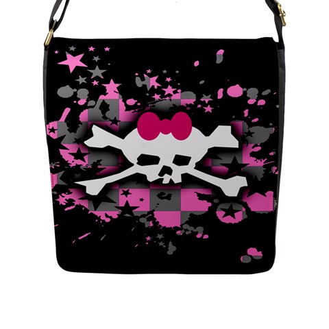 Scene Skull Splatter Flap Closure Messenger Bag (Large) from ArtsNow.com Front