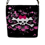 Scene Skull Splatter Flap Closure Messenger Bag (Large)