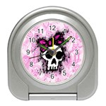 Sketched Skull Princess Travel Alarm Clock