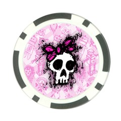 Sketched Skull Princess Poker Chip Card Guard from ArtsNow.com Front