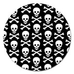 Skull and Crossbones Magnet 5  (Round)
