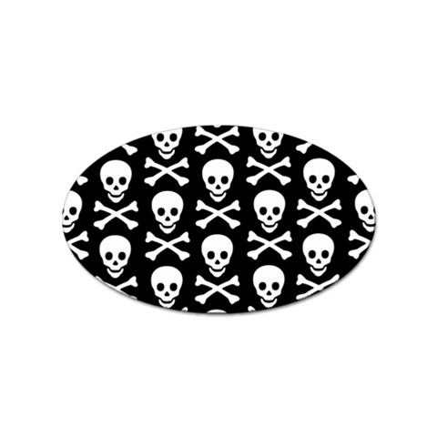 Skull and Crossbones Sticker Oval (100 pack) from ArtsNow.com Front
