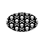 Skull and Crossbones Sticker Oval (100 pack)