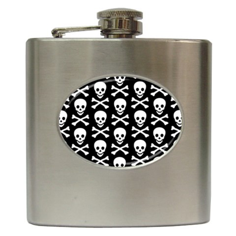 Skull and Crossbones Hip Flask (6 oz) from ArtsNow.com Front