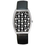 Skull and Crossbones Barrel Style Metal Watch