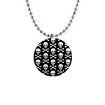 Skull and Crossbones 1  Button Necklace