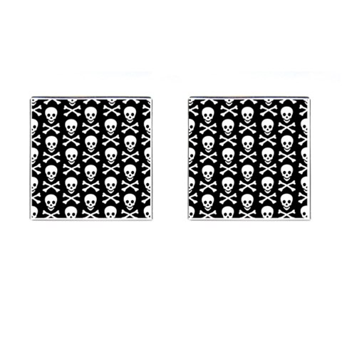 Skull and Crossbones Cufflinks (Square) from ArtsNow.com Front(Pair)