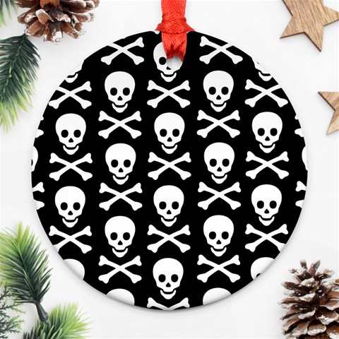 Skull and Crossbones Round Ornament (Two Sides) from ArtsNow.com Front