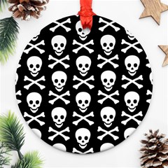 Skull and Crossbones Round Ornament (Two Sides) from ArtsNow.com Front