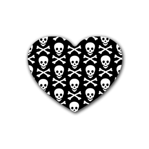 Skull and Crossbones Rubber Coaster (Heart) from ArtsNow.com Front