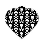 Skull and Crossbones Dog Tag Heart (One Side)