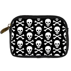 Skull and Crossbones Digital Camera Leather Case from ArtsNow.com Front