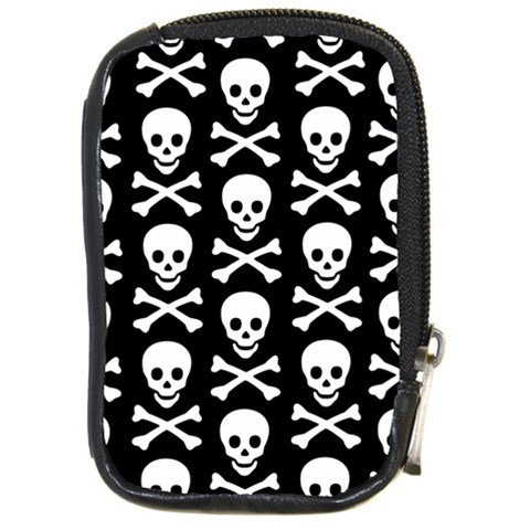 Skull and Crossbones Compact Camera Leather Case from ArtsNow.com Front