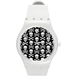 Skull and Crossbones Round Plastic Sport Watch Medium