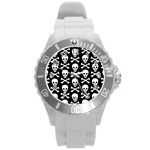 Skull and Crossbones Round Plastic Sport Watch Large