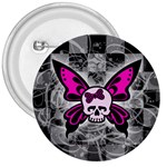 Skull Butterfly 3  Button