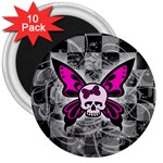 Skull Butterfly 3  Magnet (10 pack)