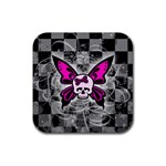 Skull Butterfly Rubber Coaster (Square)