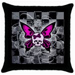 Skull Butterfly Throw Pillow Case (Black)