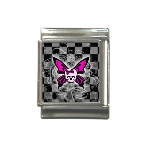 Skull Butterfly Italian Charm (13mm) from ArtsNow.com Front