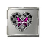 Skull Butterfly Mega Link Heart Italian Charm (18mm)