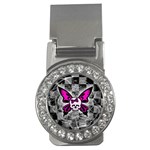 Skull Butterfly Money Clip (CZ)