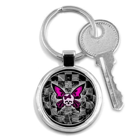 Skull Butterfly Key Chain (Round) from ArtsNow.com Front