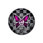 Skull Butterfly Rubber Coaster (Round)