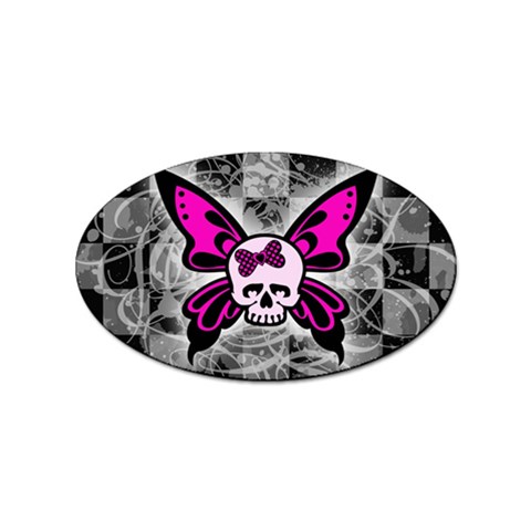 Skull Butterfly Sticker Oval (10 pack) from ArtsNow.com Front