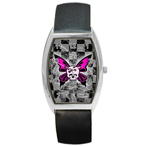 Skull Butterfly Barrel Style Metal Watch from ArtsNow.com Front
