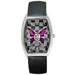 Skull Butterfly Barrel Style Metal Watch